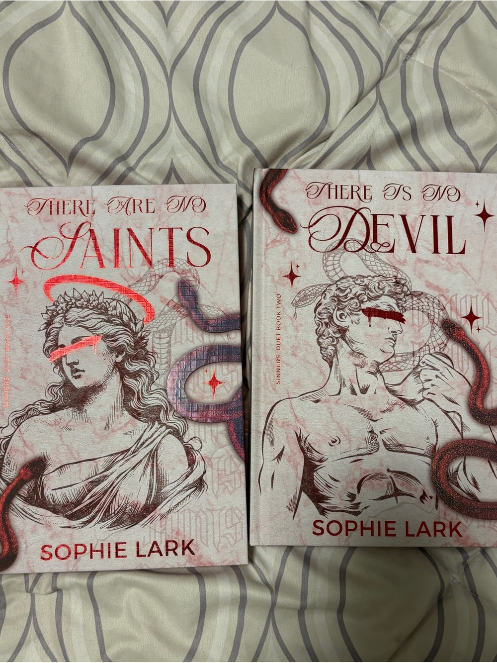 'There Are No Saints' & 'There Is No Devil' Book Set - Red and Cream Covers